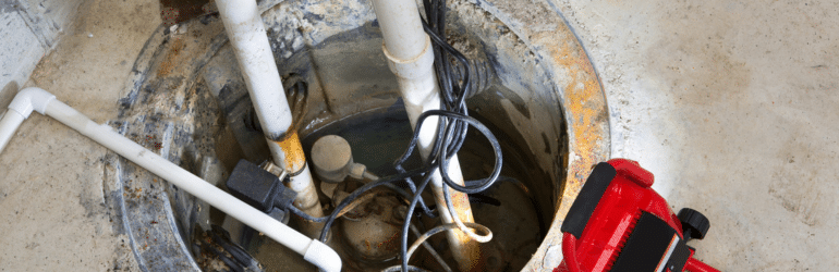 Repairing a sump pump in a basement