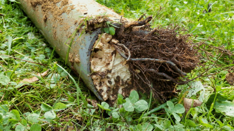 A sewer pipe with tree roots - neglected sewer repairs