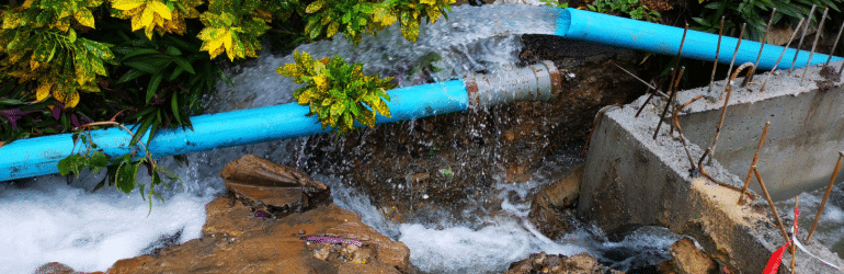 Water pipe break. Water line issues