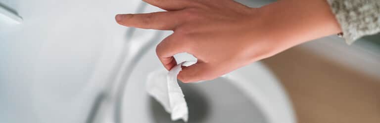 Do Not Flush Wipes, one of the What Not to Flush Down the Toilet